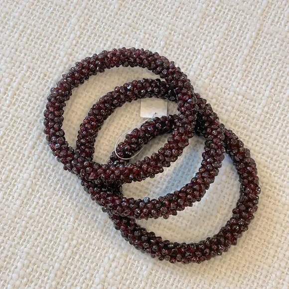 Garnet Nugget Bangles - Picture 2 of 6
